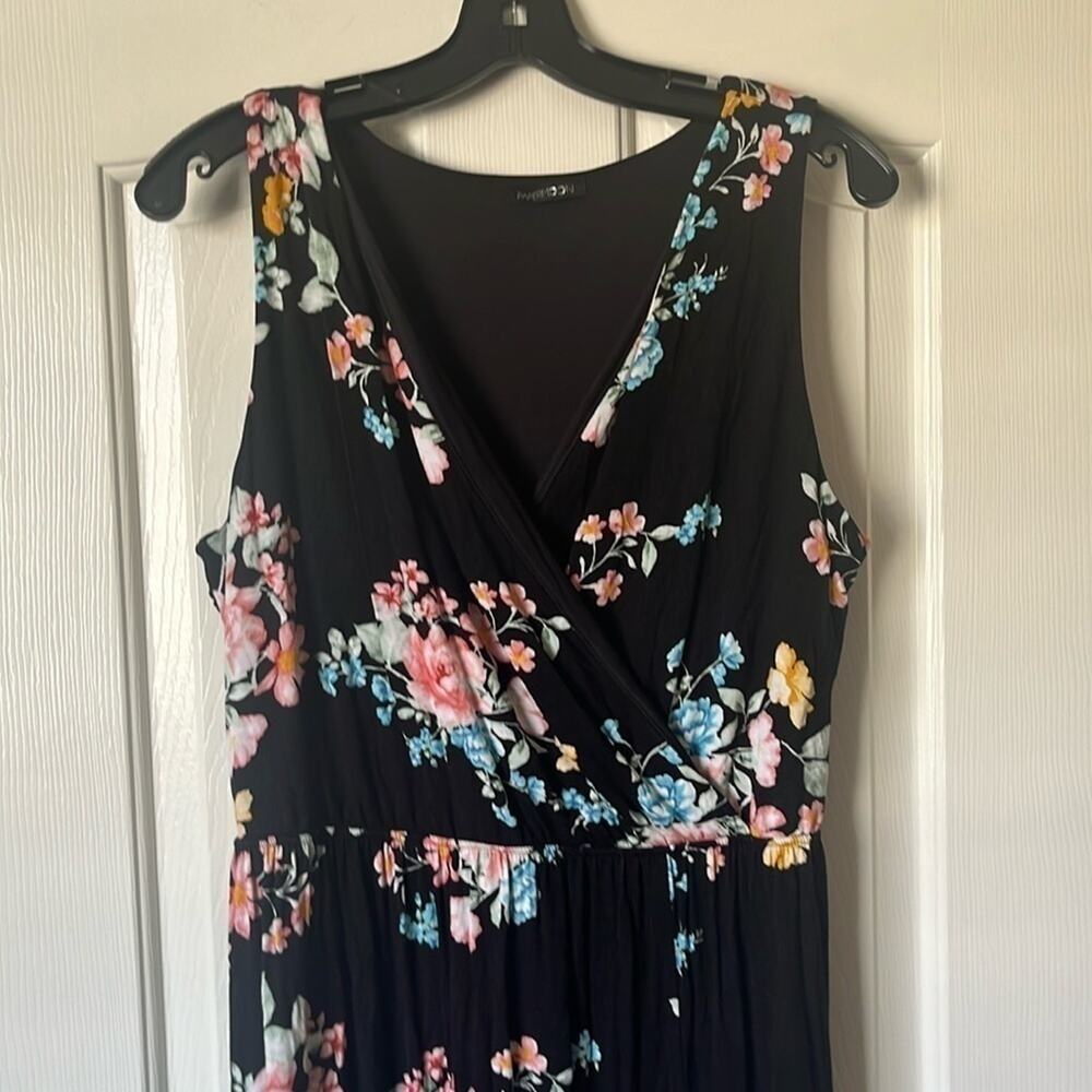 PaperMoon black‎ tank top floral maxi dress size L